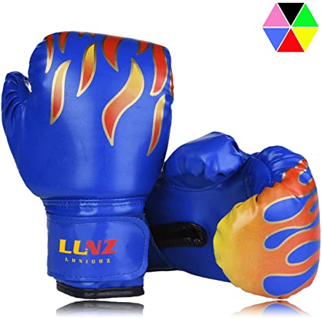 Luniquz Kids Boxing Gloves for Punching Bag Training, 4 OZ 6 OZ Fit 3 to 14 YR