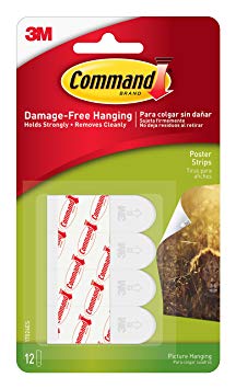 Command Poster Strips (Pack of 6, 12 Small Strips per Pack)