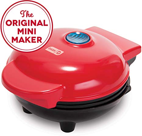 Dash Mini Maker: The Mini Waffle Maker Machine for Individual Waffles, Paninis, Hash Browns, Other on The go Breakfast, Lunch, or Snacks - Red