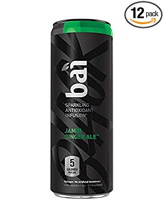 Bai Black Jambi Ginger Ale, Sparkling Antioxidant Infused Beverage, 11.5 Fluid Ounce Cans, 12 count