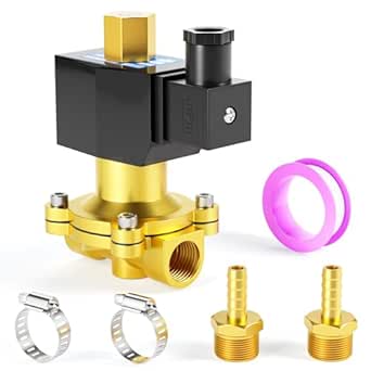 TAILONZ PNEUMATIC 1/2 Inch NPT DC12V Brass Electric Solenoid Valve 2WK160-15 Normally Open Valve Water, Air, Diesel