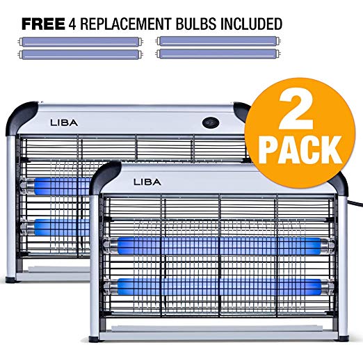 LiBa Bug Zapper Electric Indoor Insect Killer Mosquito, Bug, Fly Killer Powerful 2800V Grid (2-Pack)
