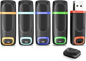 Cle USB 64Go 3.0, Lot de 5 Clé USB 3.0 64Go, Vansuny Cle USB 64GB Go Stockage Données avec Lumière LED pour PC tablettes/Ordinateurs Portables/Car (Bleu, Cyan, Vert, Orange, Rouge)