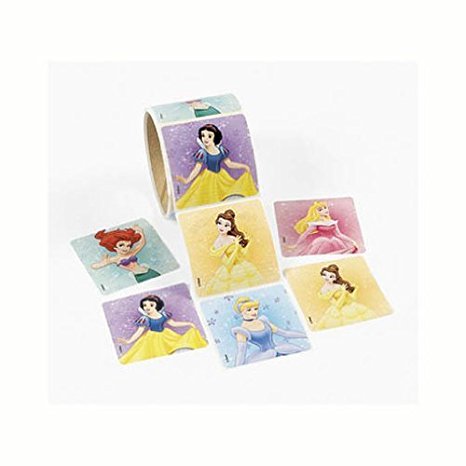 Fun Express Disney Princesses Roll Stickers - 100 Piece Pack