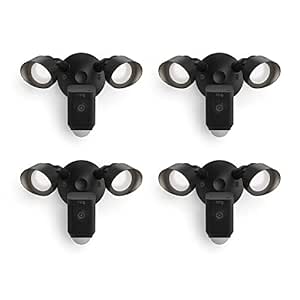 Ring Floodlight Cam Wired Plus with motion-activated 1080p HD video (2021 release) | 4-pack, Black