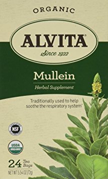Alvita Mullein Leaf Tea Bags 24 Bags/box