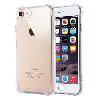 iPhone 7 Case, SKONYON Acrylic Back and Frame TPU Ultra Clear Shockproof Corner Reinforced 360 Degree Protection Shock Absorption for iPhone 7 4.7 inch(Clear)