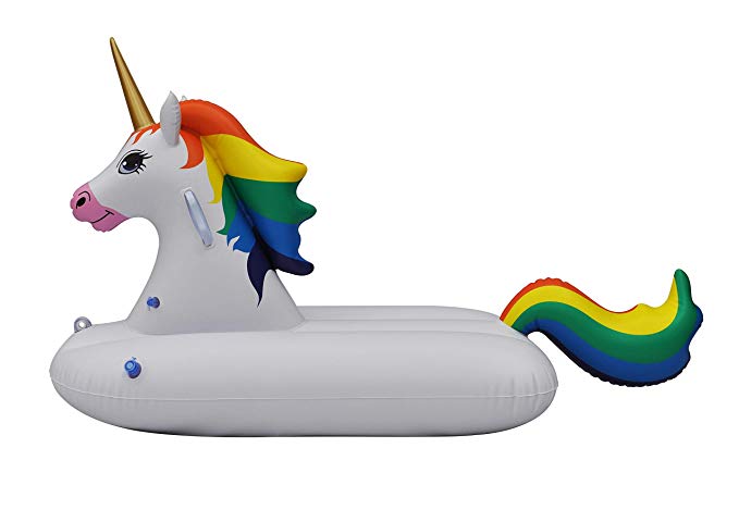 Jet Creations Sled Unicorn Snow Tube Inflatable 49 inches Long One Person Snow and Water Rider for Kids Fun-UNICORNM