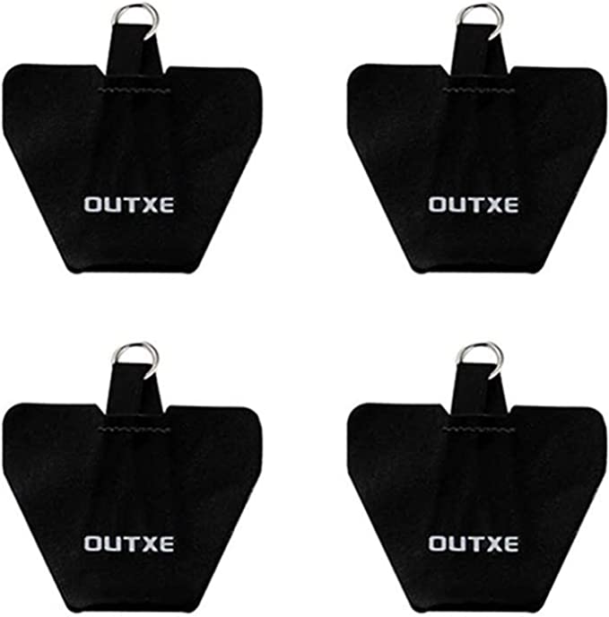 OUTXE Universal Phone Tether Tab with Adhesive, 4 Pack Phone Lanyard Replacement Part for Phone Strap - Black