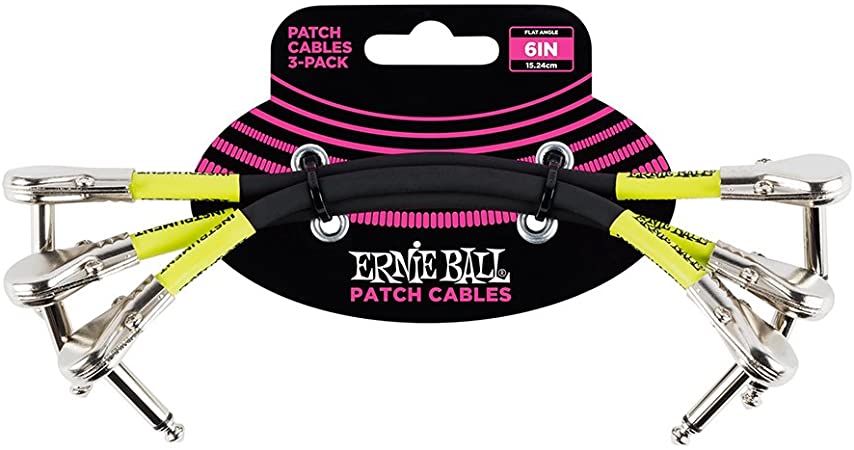 Ernie Ball Instrument Cable, Black, Flat 6 in