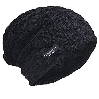 VECRY Men Knit Beanie Hat Thick Fleece Lined Winter Skull Cap B5050