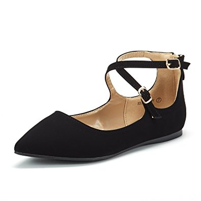 DREAM PAIR Women's Sole-Strappy Ankle Straps Flats Shoes