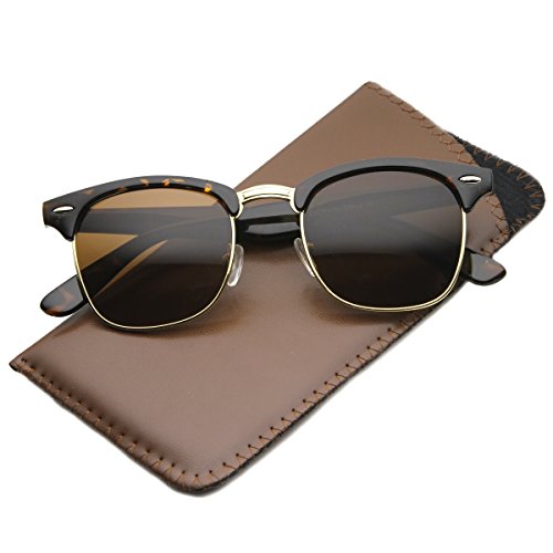 zeroUV® - Designer Inspired Classic Half Frame Horned Rim Wayfer Sunglasses