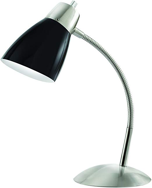 Tensor 17973-002 18-inch Gooseneck Desk Lamp with Black Shade (LED Optional)