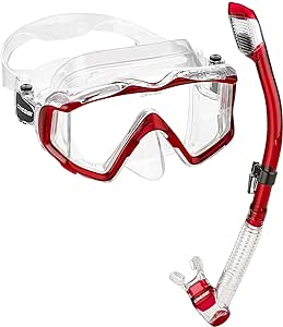 Cressi Panoramic Wide View Mask & Dry Snorkel Kit for Snorkeling, Scuba Diving | Pano 3 & Supernova Dry: designed in Italy