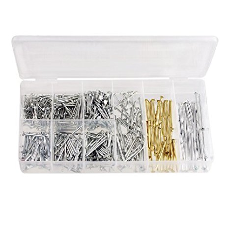 Value-Pack 550pc Nail Assortment 9 Sizes with Storage Case