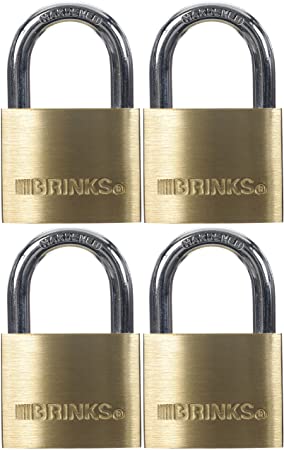 Brinks 171-40401 40mm Solid Brass Padlock, 4 Pack