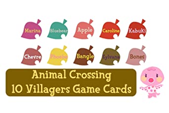 Animal Crossing New Horizons NFC Tag Game Cards for Switch/Switch Lite/Wii U - Marina, Bluebear, Apple, Caroline, Kabuki, Chevre, Phoebe, Bangle, Sylvana and Bones