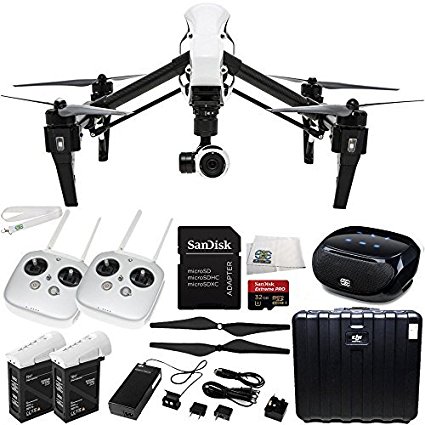 DJI Inspire 1 Quadcopter with 4K Camera and 3-Axis Gimbal Dual Remote Bundle (8 Items)