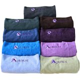 Aurorae Hot Yoga Fitness Exercise Pilates Mat Towel Non Slip Micro Fiber Moisture Absorbent Soft Lush Easy Wash Matching Mat Colors