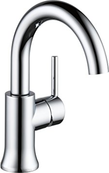 Delta 559HA-DST Trinsic Single-Handle Bathroom Faucet with Diamond Seal Technology and Metal Drain Assembly, Chrome