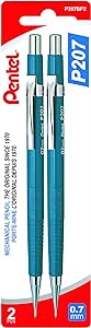 Pentel Drafting Mechanical Pencil, 0.7mm, Metal Tip, Blue Barrel, 2PC Pack