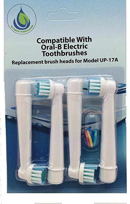 Ultimate Purification New Premium Replacement Toothbrush Heads Compatible Oral B Precision Clean Toothbrushes. Soft Bristles 4 Brushes per Pack (1 Pack 4pcs) (1 Pack 4pcs)