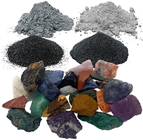 WireJewelry Brazilian Rock Tumbler Refill Kit - 1.5 Lbs. of Brazilian Stone Mix and 1 Batch of 4 Step Abrasive Grit and Polish