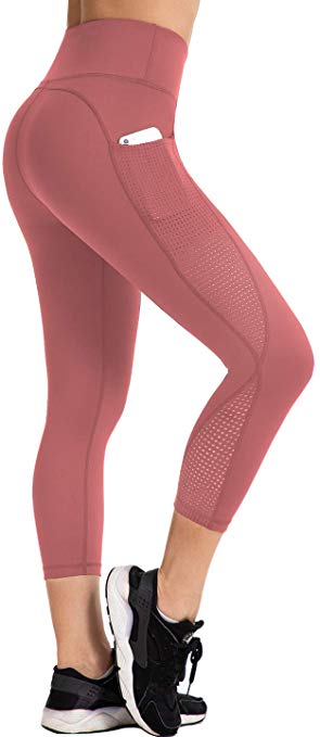 UURUN High Waist Yoga Pants Workout Running Leggings with Pockets - Non-See-Through Fabric