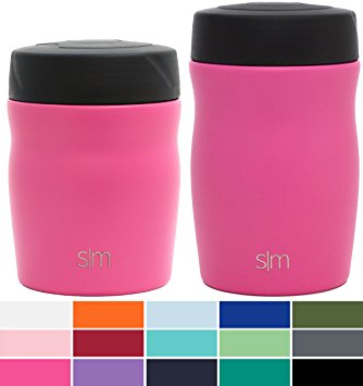 Simple Modern 12oz Rover Food Jar - Kids Vacuum Instulated 18/8 Stainless Steel Leak Proof Lunch Box Baby Food Storage Container - Hydro Thermos Flask - Cotton Candy Pink