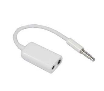 Conwork White 35mm Audio Jack Stereo Headphone Splitter Cable Adapter for iPhone iPad iPod