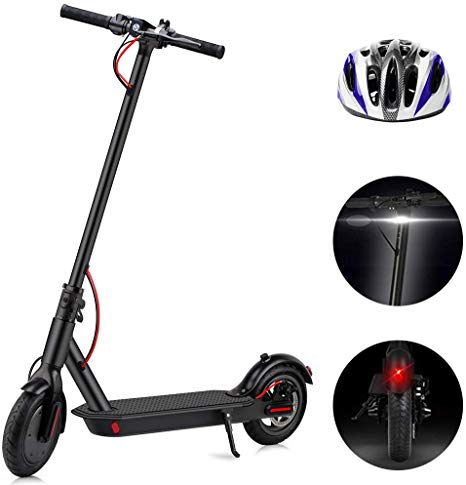 COZYSWAN Electric Scooter, 350W Motor Adult Electric Scooter with 8.5" Non-Pneumatic Tires LED Headlight & Display, Up to 15.5 MPH & 16 Miles Folding Electric Scooter for Commute and Travel