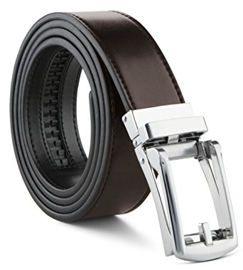 Mens Belt Genuine Leather Ratchet Dress Belt With Automatic Leather Buckle