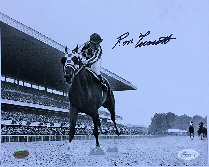Ron Turcotte Signed 8x10 Secretariat 1973 Belmont Stakes Photo JSA