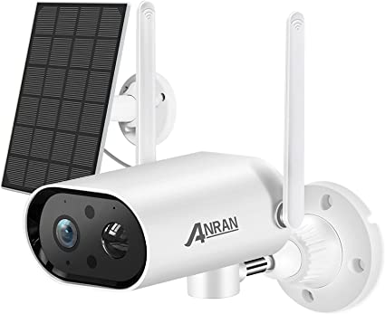 【180°Pan】 Wireless Solar Powered Security Outdoor Camera 1080P with 32GB SD Card,ANRAN WiFi Battery Surveillance Home IP Camera,Human Motion Detection,2 Way Audio,Night Vision,Waterproof,2.4Ghz WiFi