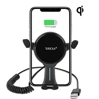 10w Wireless Car Charger - XREXS Wireless Qi Fast Charge Car Phone Charger Mount,Air Vent Car Phone Holder Compatible with iOS Samsung S9/S8/S7/Note 8 LG Sony Google Nokia Lumia 820 HTC