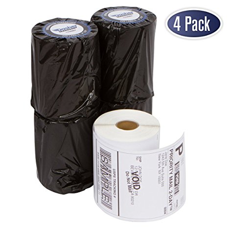 Dymo 1744907 Compatible Shipping Labels - 4” x 6” Thermal Postage Labels for 4XL , Water & Grease Resistant, Ultra Strong Permanent Adhesive, Perforated, BPA Free, 220 Labels per Roll (4 Pack)