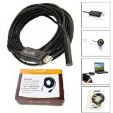 CrazyFire 20MP HD 720P Coms 6 LEDs USB Endoscope 80mm Dia Waterproof Borescope USB Snake Inspection Camera Pipe Locator With 5m Cable