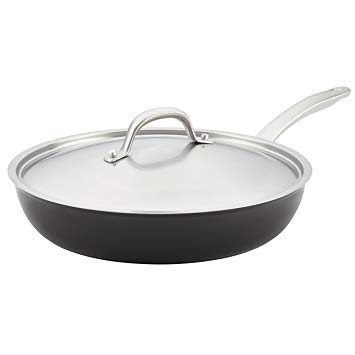 Circulon Ultimum Forged Aluminum Nonstick Covered Deep Skillet, 12-Inch, Black