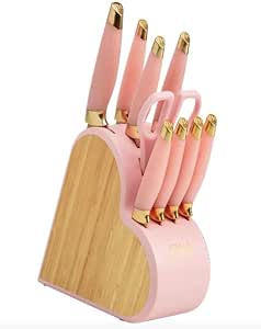 Paris Hilton 10 Piece Cutlery Block Set, Pink Knife Set