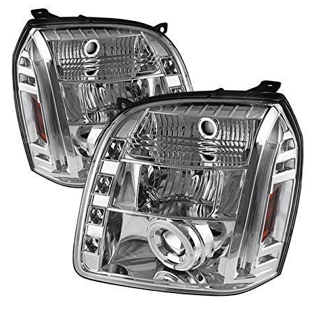 Spyder Auto PRO-YD-GY07-CCFL-C GMC Yukon/Yukon XL Chrome CCFL LED Projector Headlight with Replaceable LEDs
