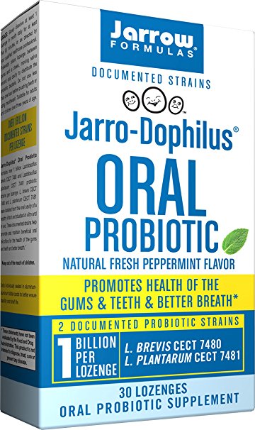 Jarrow Formulas Jarro-Dophilus Oral Probiotic, 1 Billion Cells Per Lozenge, Peppermint, 30 Count