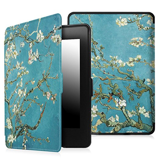 Fintie Case for Kindle Paperwhite - Premium Thinnest and Lightest PU Leather Cover With Auto Sleep/Wake for All-New Amazon Kindle Paperwhite (Fits All 2012, 2013, 2015 and 2016 Versions), Blossom