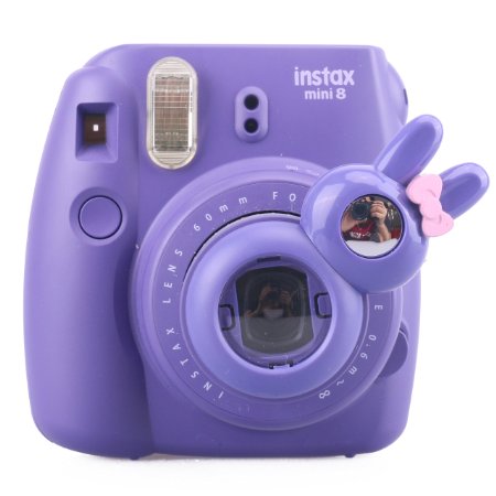 [Fujifilm Instax Mini 7s Mini 8 Selfie Lens] -- CAIUL Rabbit Style Instax Close Up Lens with Self-portrait Mirror For Fujifilm Instax Mini 8 mini 7s Camera and Polaroid 300 (PURPLE)