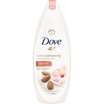 3 Dove Nourishing and Restore Body Wash 500ml/19.9oz (3X 500ml/16.9oz, Purely pampering-Almond cream with hibiscus)