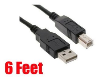 iMBAPrice® 6 Feet USB 2.0 Printer and Scanner Cable for HP Deskjet 1000 2510 2540 3510 3520, Envy 4500, Officejet 8600, PhotoSmart 6520 7520 - Black
