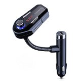 VicTsing Bluetooth FM Transmitter Hands-free Car Kit Charger with 2 USB Port 35mm Audio Port for iPhone and Android