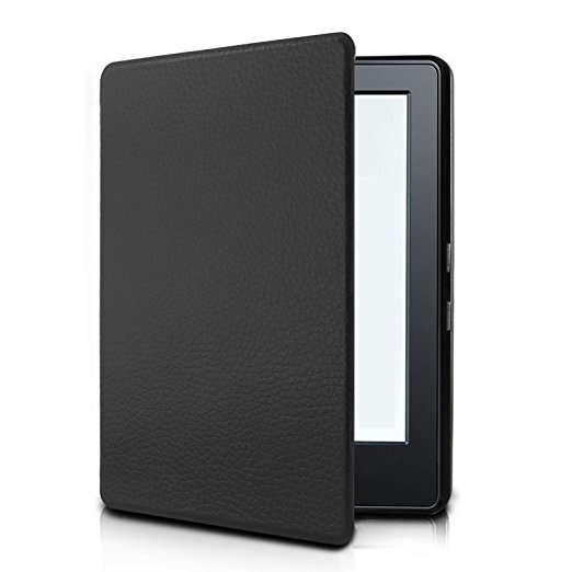 Infiland 2016 All-New Kindle 6" E-reader Glare-Free case,The Thinnest and Lightest PU Leather Smart Case Cover With Auto Wake/Sleep for All-New Kindle 2016 Release 8th Generation Only,Black