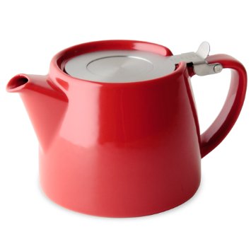 FORLIFE Stump 18-Ounce Teapot with SLS Lid and Infuser, Red