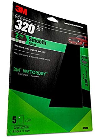 3M Wetordry Sandpaper, 32040, 9 in x 11 in, 320 grit